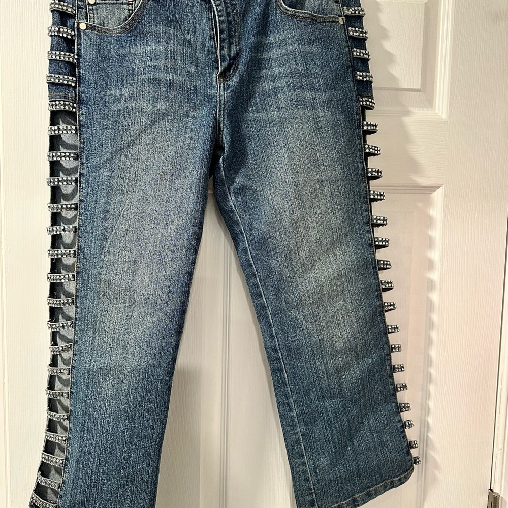 Stylish Blue Denim Jeans with Side Detailing